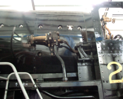 The ejector and its support have been attached and the pipework into the cab trial fitted.