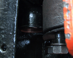 Although dark, we can see the very close proximity of the valve and the pipe behind. They were both in these places in the engine’s last tour of duty; why they would no longer tolerate each other remains a mystery, but an indication of why promises of completion dates are hazardous affairs.
