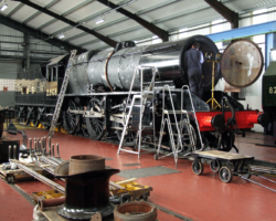 The engine inside the shed. At first glance and to the uninitiated, she doesn’t look much different to two weeks ago, belying the vast amount of detail work which has been under taken.