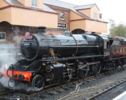 2968 taking pride of place in the engine line dock outside the Kidderminster Railway Museum.