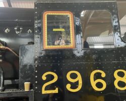 And so to the cab showing the left hand fixed front window temporarily in place.