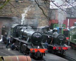 Visits to other preserved lines have also been a steady feature of the Stanier Mogul's life in preservation. Here at the Keighley and Worth Valley Railway in 2006.