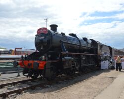 13268 at the Greatest Gathering at at Alstom Works Litchurch Lane Derby. Open for foorplate visits on all 3 days of this event on the 1st-3rd August. Hundreds of people visited the footplate and even more visited our sales stand in the heritage exhibition hall. Photo: David Moyle 02.08.2025
