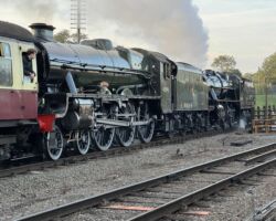 Leading another Stanier designed Crewe locomotive. 13268 leads Jubilee Bahamas at the Great Central Railway at their Gala event. Photo: John Tidmarsh