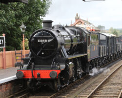 On the Friday of the Severn Valley Railways Steam gala 13268 leads the goods into Bewdley in a rare non-passenger move on the Down Main in the Up direction. Photo: John Tidmarsh